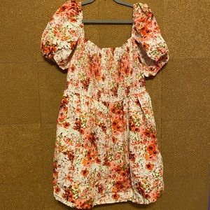 H&M Floral Square Neck Dress